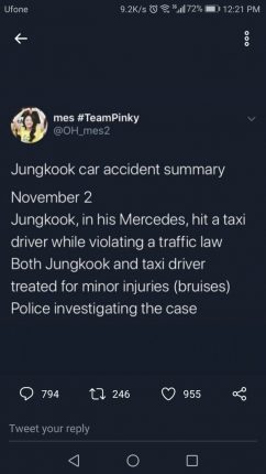 BTS Junkook Accident Details