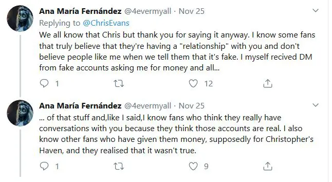 Fake Chris Evans Is Taking Money From Fans 4 fake chris evans tweet Fake Chris Evans