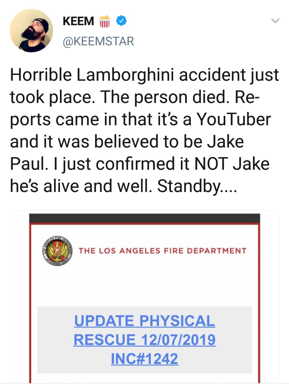 Rumors about Jake Paul accident- Twitter