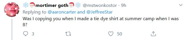 jeffree star tweet Aaron Carter, Jeffree Star