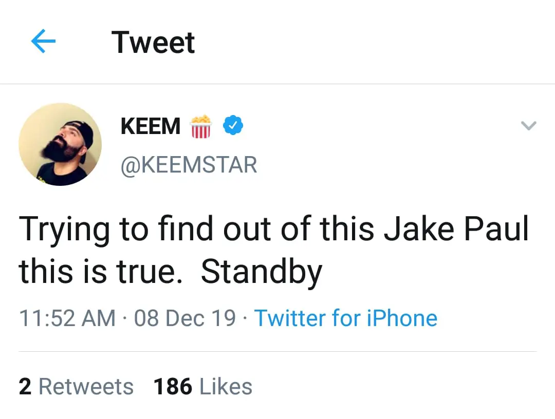 Internet Cruelty Hits New Heights As They Wish Jake Paul To Be Dead 1 Keemstar talking about Jake Paul on his Twitter