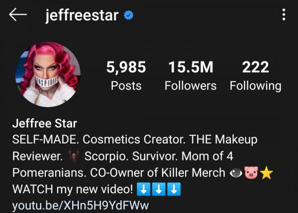 Jeffree Star Instagram Bio