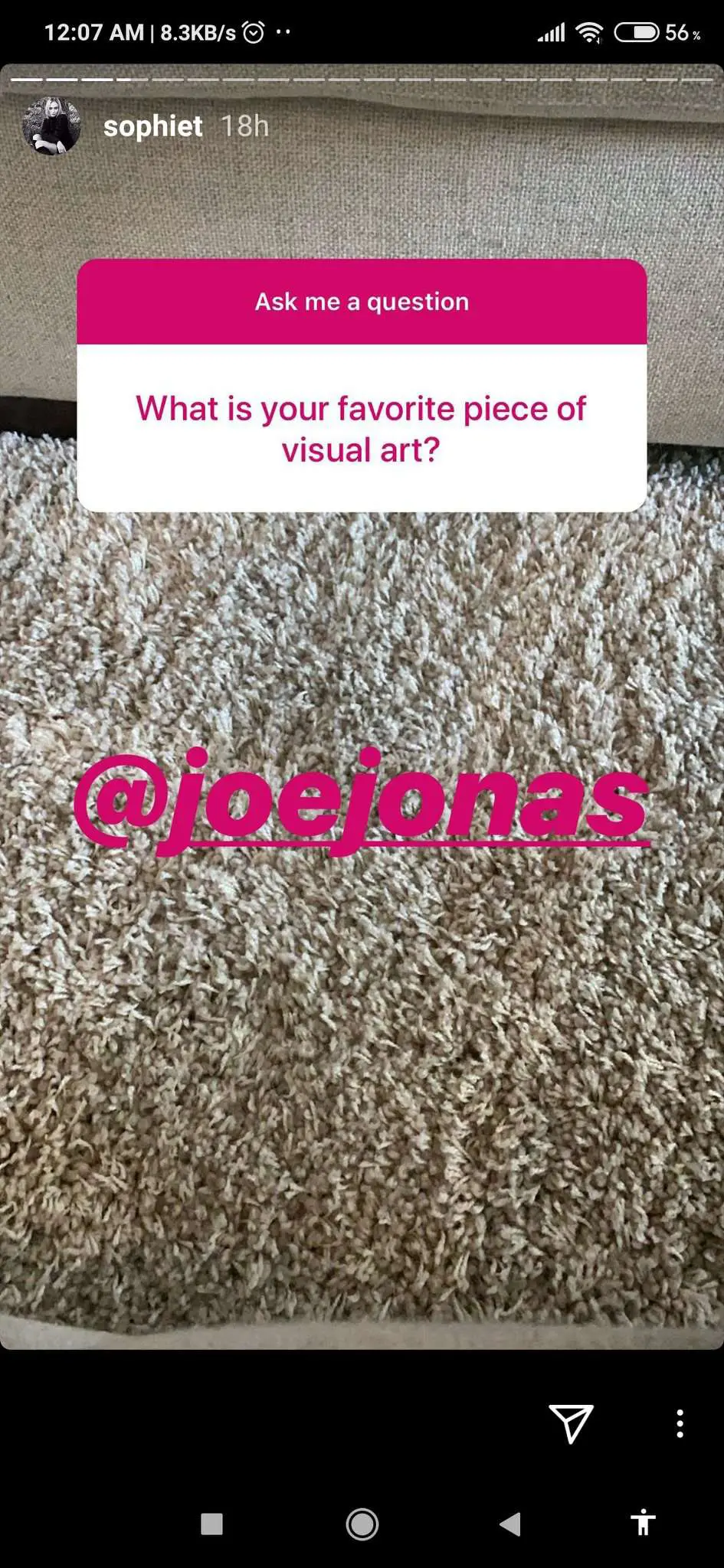 Sophie Turner Answers Fans Questions on Instagram 3 Sophie Turner's Instagram