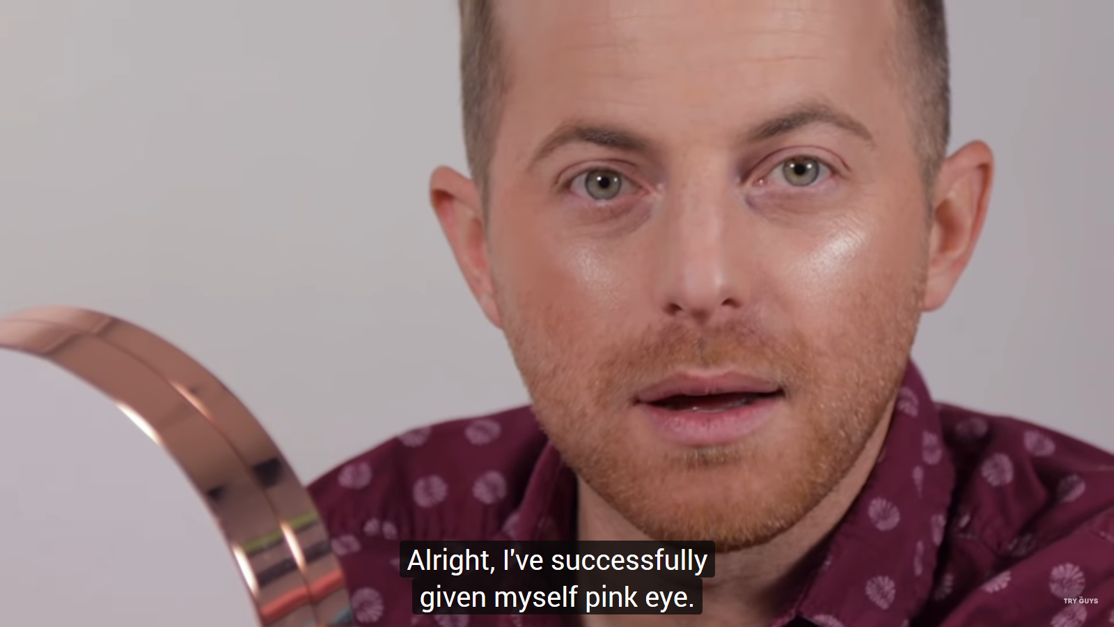 The Try Guys Become Beauty Gurus in Hilarious Video 4 Ned Fulmer Pink Eye