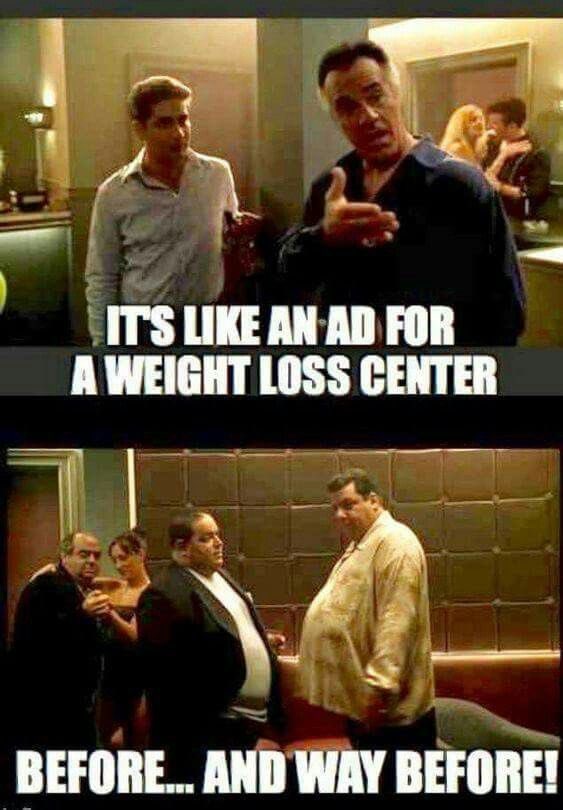 An ad for a weight loss center before and way before