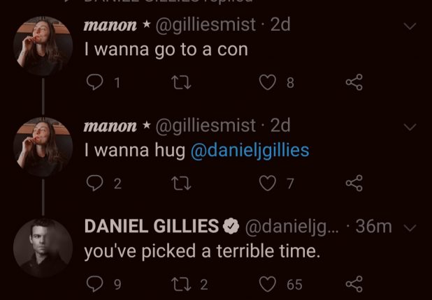 Daniel Gillies responds to Fan