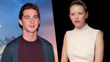 Shia LaBeouf flashes wedding ring with wife Mia Goth