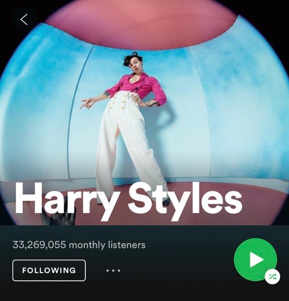 Harry Styles Surpasses 33 Million Spotify Listeners