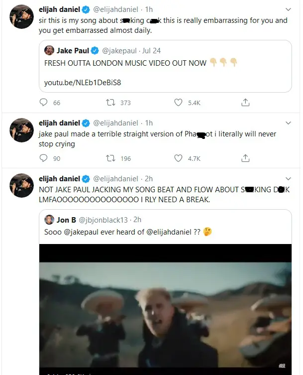 Jake Paul stole Elijah Daniel's beats for 'Fresh Outta London'? 1 Elijah Daniel jake Paul