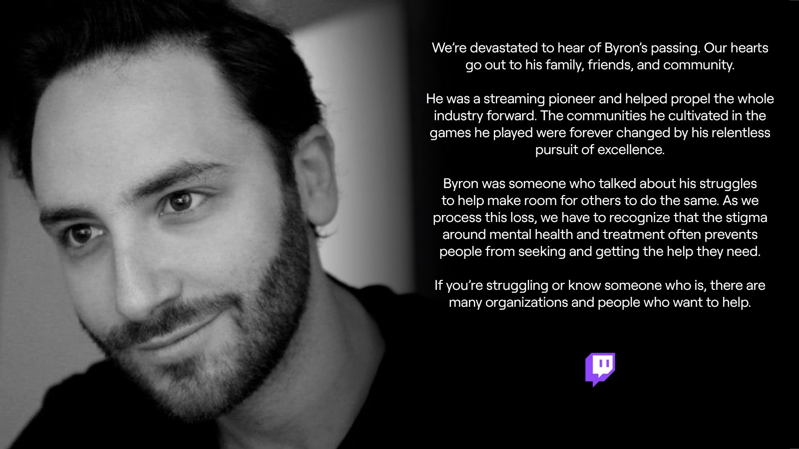 Twitch Statement on Byron Bernstein