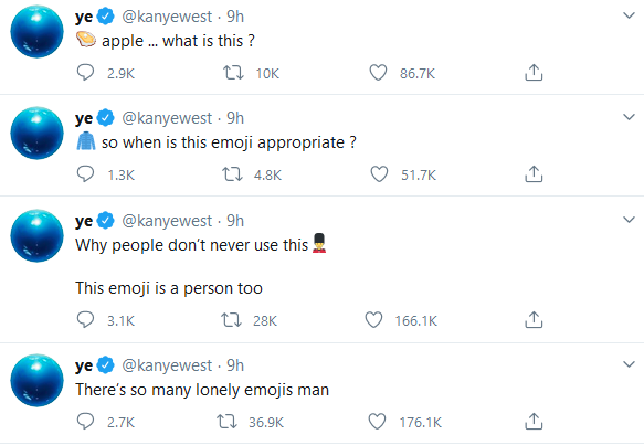 Kanye West May Have Shaded Taylor Swift in Twitter Rant 2 Kanye West Emojies