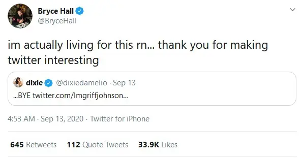 Dixie D'Amelio shuts down Griffin Johnson's toe jokes 5 Bryce Hall