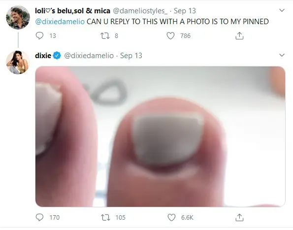 Dixie D'Amelio shuts down Griffin Johnson's toe jokes 2 Dixie D'Amelio