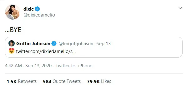 Dixie D'Amelio shuts down Griffin Johnson's toe jokes 4 shut down