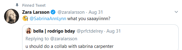 Zara Larsson responds fan