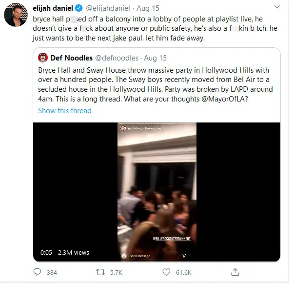 elijah tweet against bryce