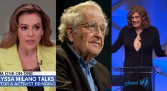 Alyssa Milano, Noam Chomsky, & Lilly Wachowski sign advert, demanding Trump leaves