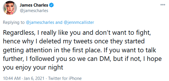 Why Jenn McAllister & James Charles Feuding on Twitter 6 James bury the hatchet