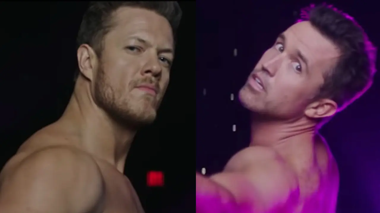 Dan Reynolds & Rob McElhenney go shirtless in Imagine Dragons' Follow You music video