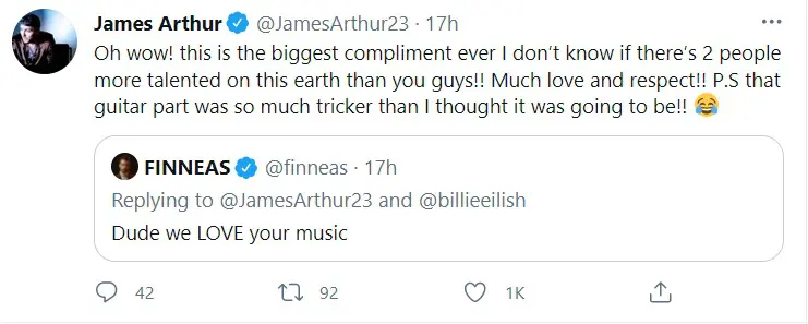 James Arthur's rendition of Billie Eilish's I Love You is brilliant 3 Finneas