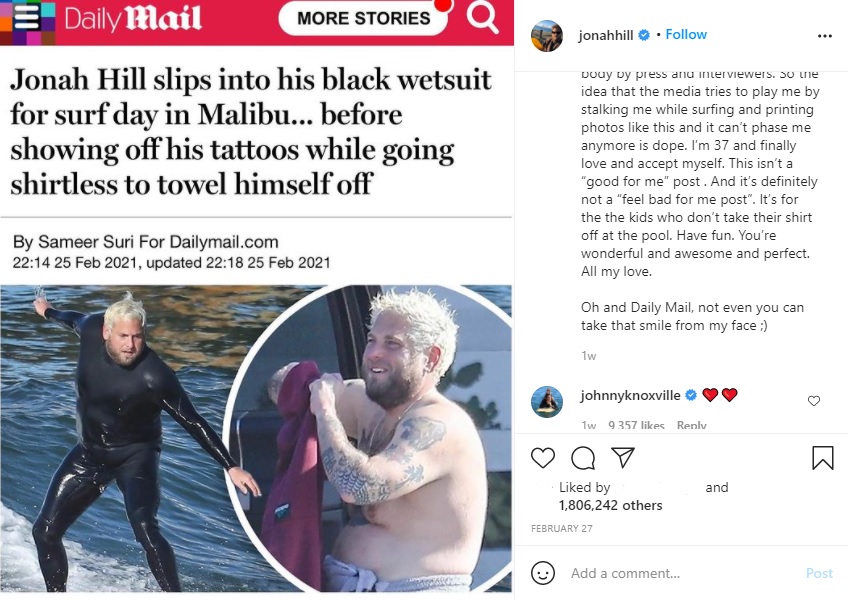 Jonah Hill slams Body-Shamers in Powerful Social Media Post