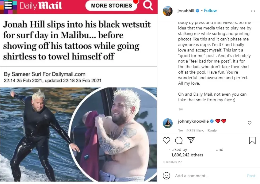 Jonah Hill slams Body-Shamers in Powerful Social Media Post 2 Jonah Hill slams Body-Shamers in Powerful Social Media Post