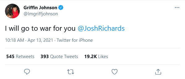 Griffin Johnson & Larray pledge loyalty to Josh Richards amid Nessa Barrett X Jaden Hossler drama | Bryce Hall & Tayler Holder take neutral stance 3 Griffin Johnson Team Josh Richards