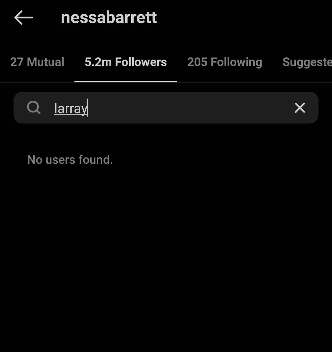 Nessa Barrett Unfollowed by Larray on Instagram
