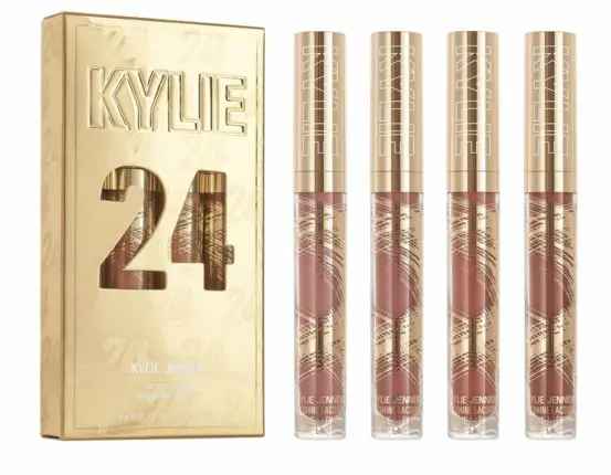 Kylie Jenner Cosmetics 24K Birthday Collection will have you wishing you had 24k 5 Lip Shine Lacquer Set Kylie