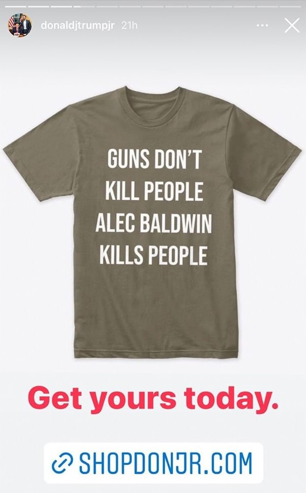 Alec Baldwin t-shirt accidental shooting
