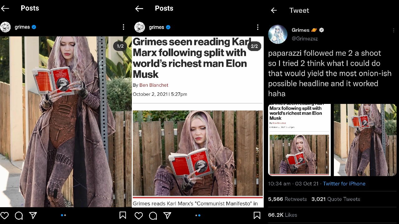 Grimes Gets Backlash For Photoshoot With 'Communist Manifesto' After Breakup With Billionaire Elon Musk