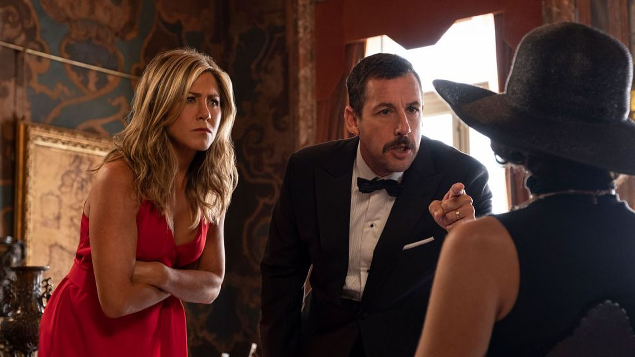 Jennifer Aniston Adam Sandler in Netflix's 'Murder Mystery' 