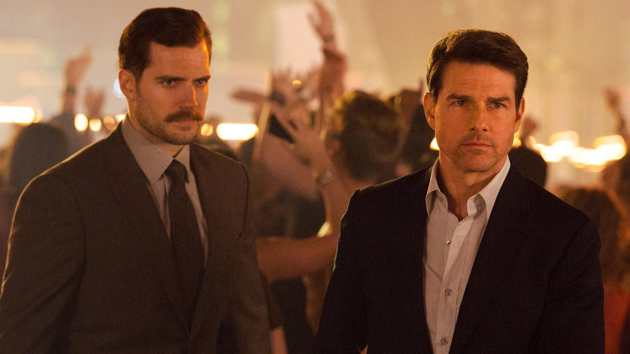 Henry Cavill and Tom Cruise in Mission Impossible Fallout