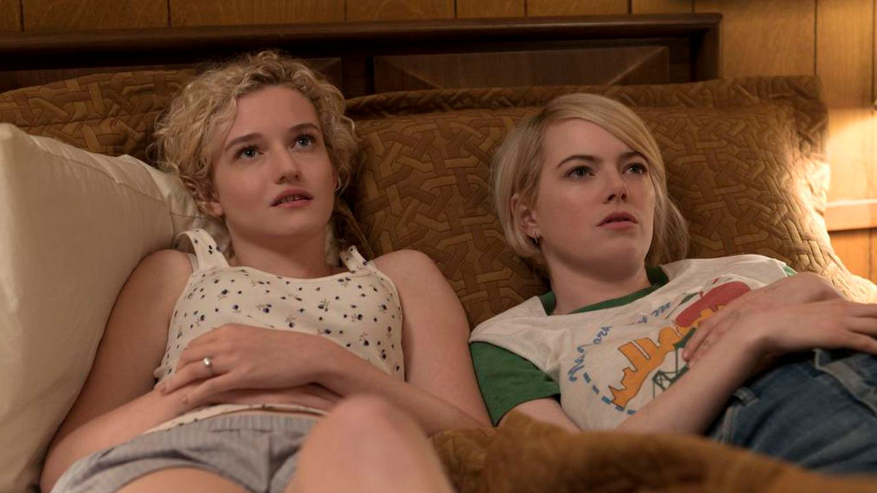 Julia Garner and Emma Stone in Maniac